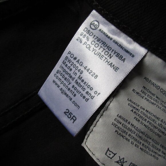 NWT AG Adriano Goldschmied Rhett 1 Year Super Black High Waist Straight Crop 25 - Picture 7 of 8